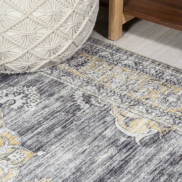 Bausch Bohemian Distressed Chenille Machine-washable Area Rug
